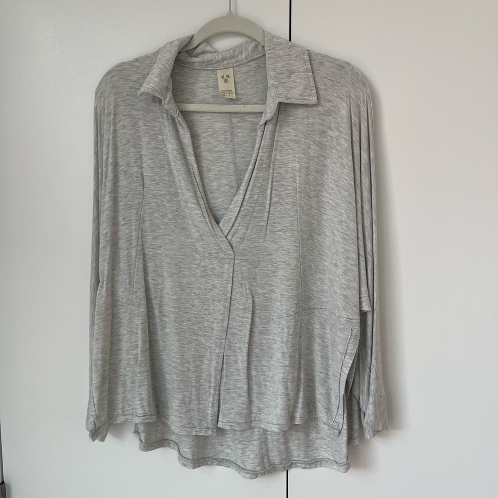 We The Free Light Gray Women's Blouse